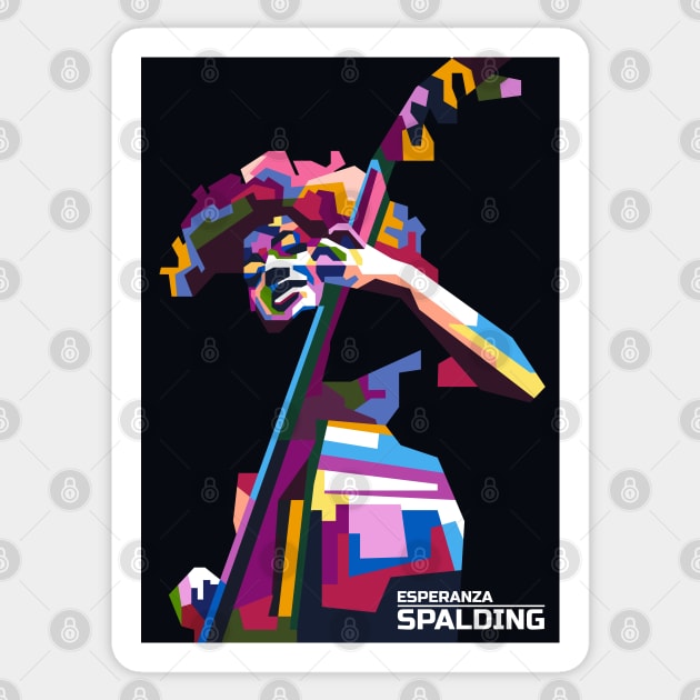 Popart Female jazz bassist in WPAP Sticker by smd90